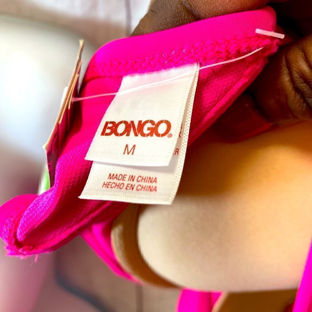 BONGO Bikini Top Sz M Pink Glo Tribal Juniors - Picture 8 of 10